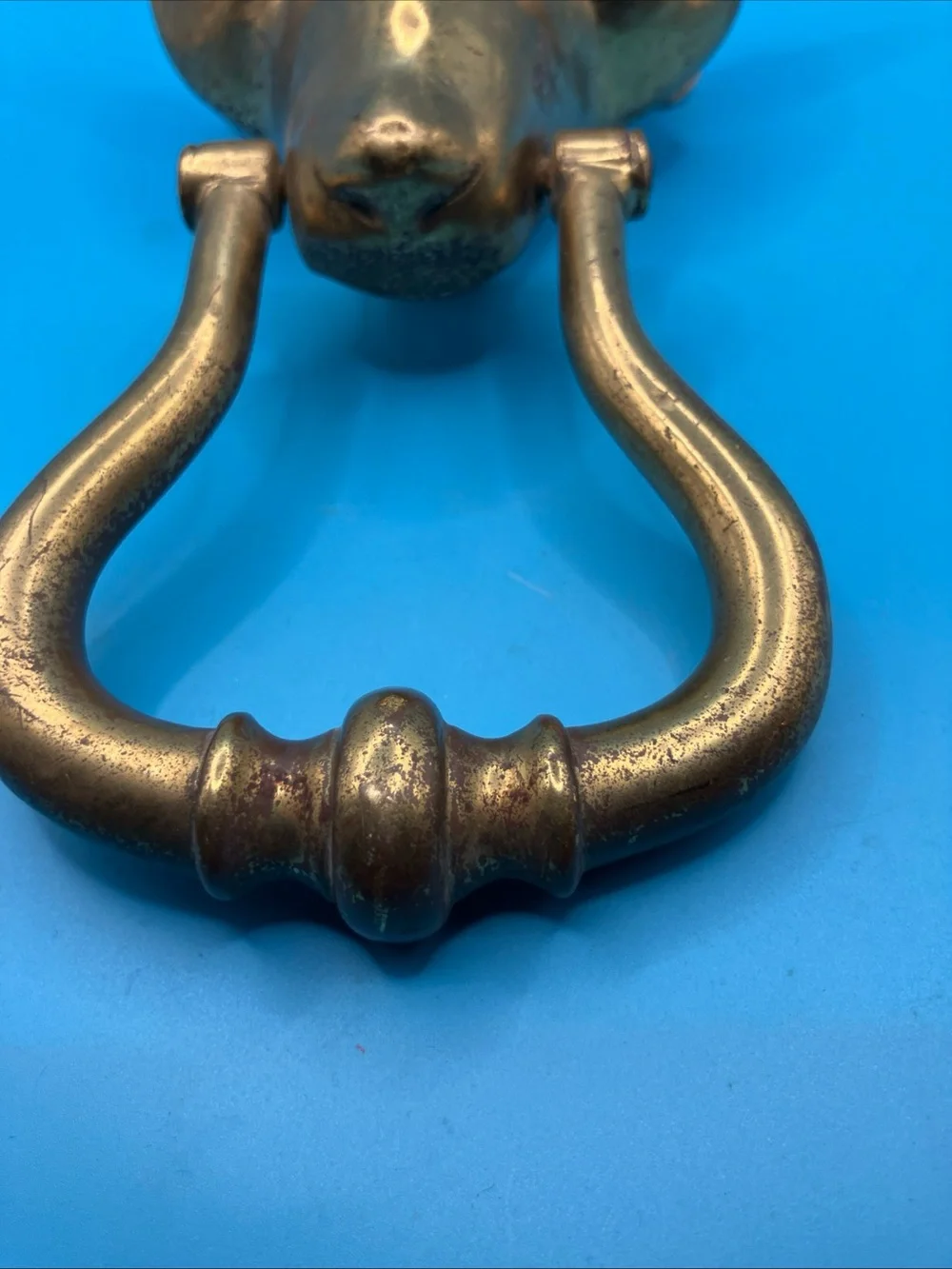 Brass Fox Head Door Knocker - Gold Finish
